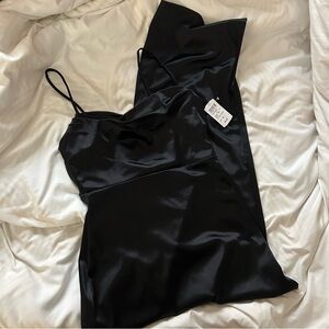 Windsor Elegant Black Satin Dress